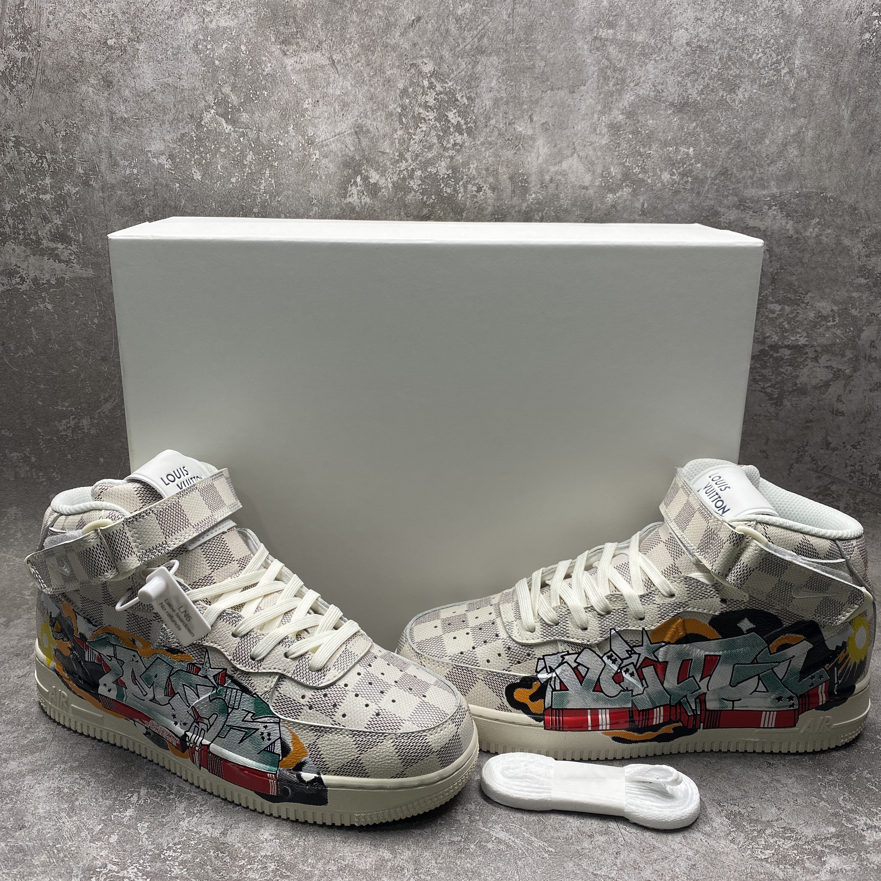 1V x Nike Air Force 1 Mid By Virgil Abloh Graffiti