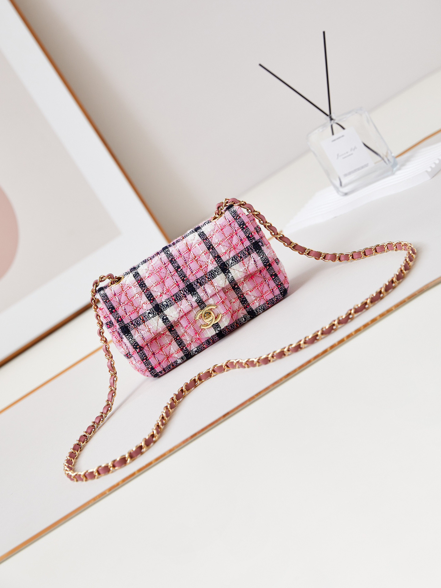 Ch*el mini classic handbag 12 × 20 × 6 cm