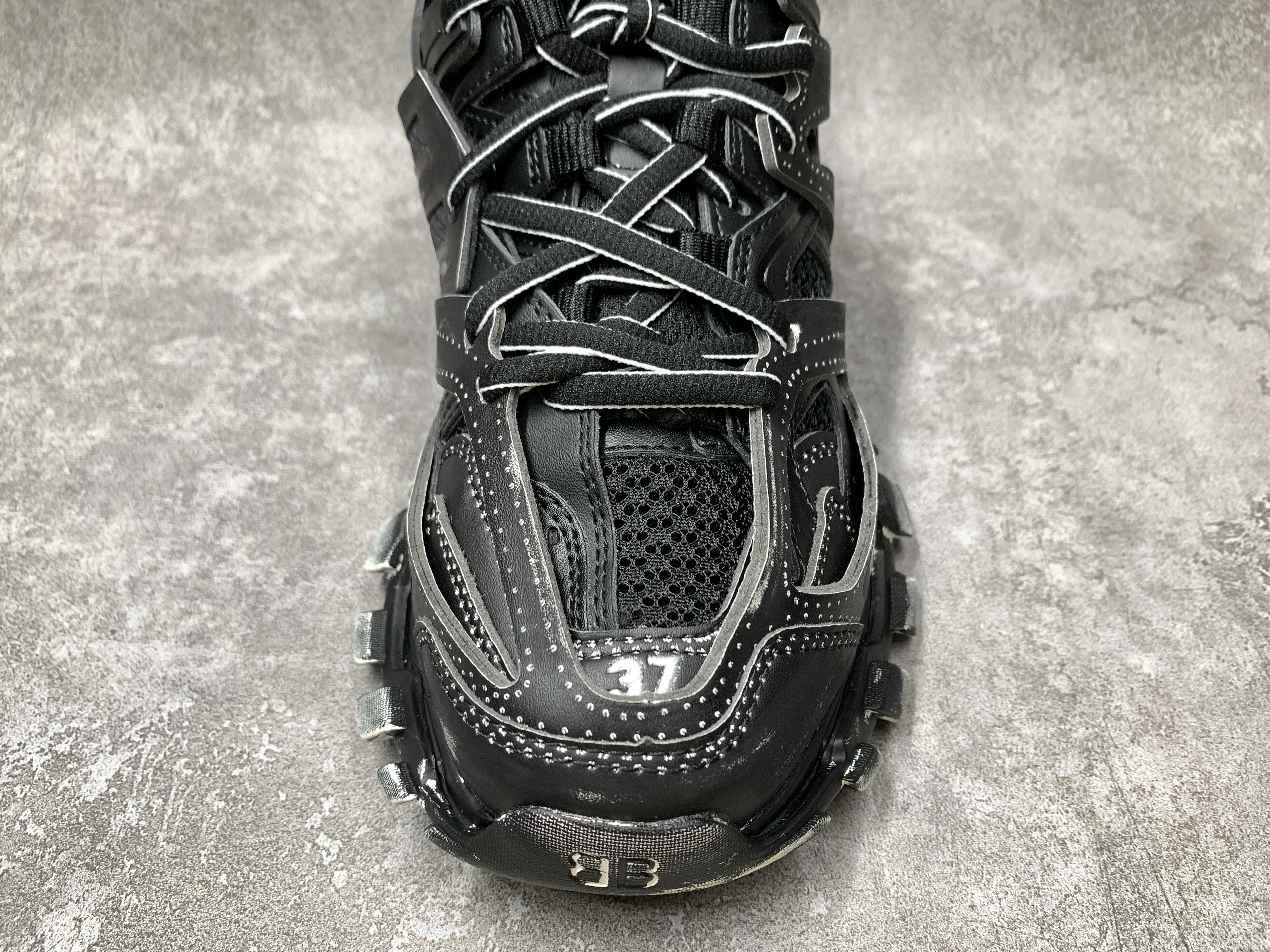 Balenciga Black Faded Track Sneakers