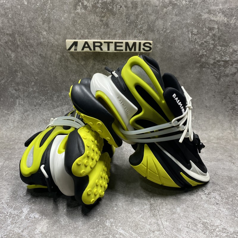 Balmain Black & Green Unicorn Sneakers