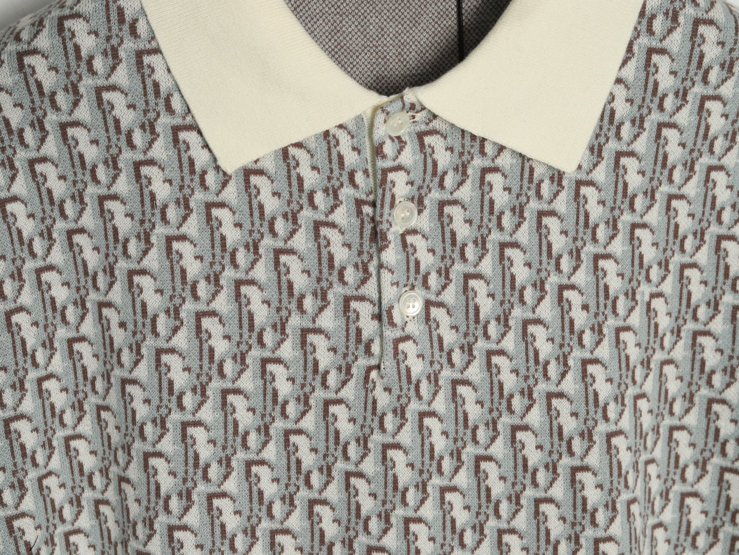 D*or knitting short-sleeved polo shirt