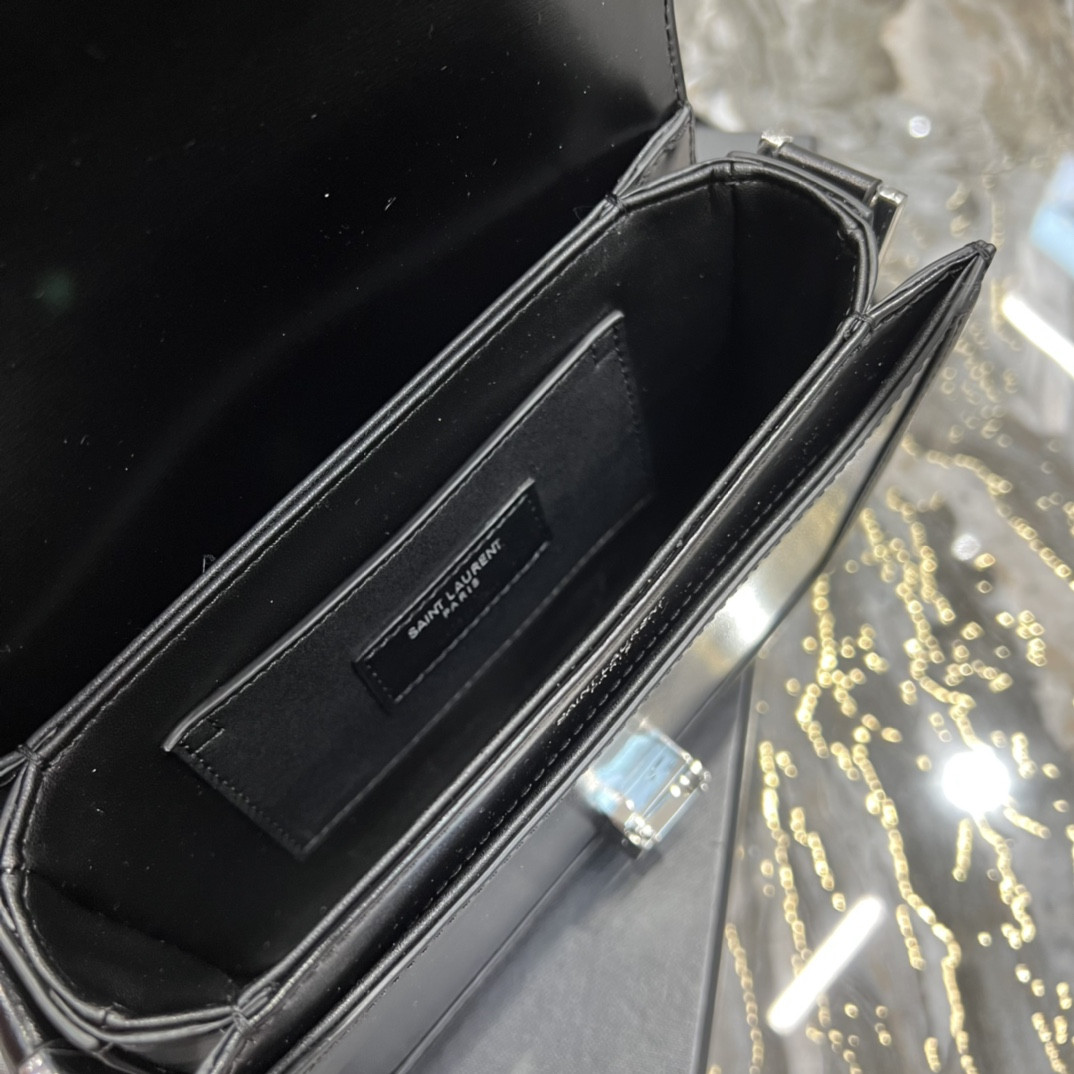 Y*L solferino small in glazed leather 7.4 x 5.1 x 1.9 inches