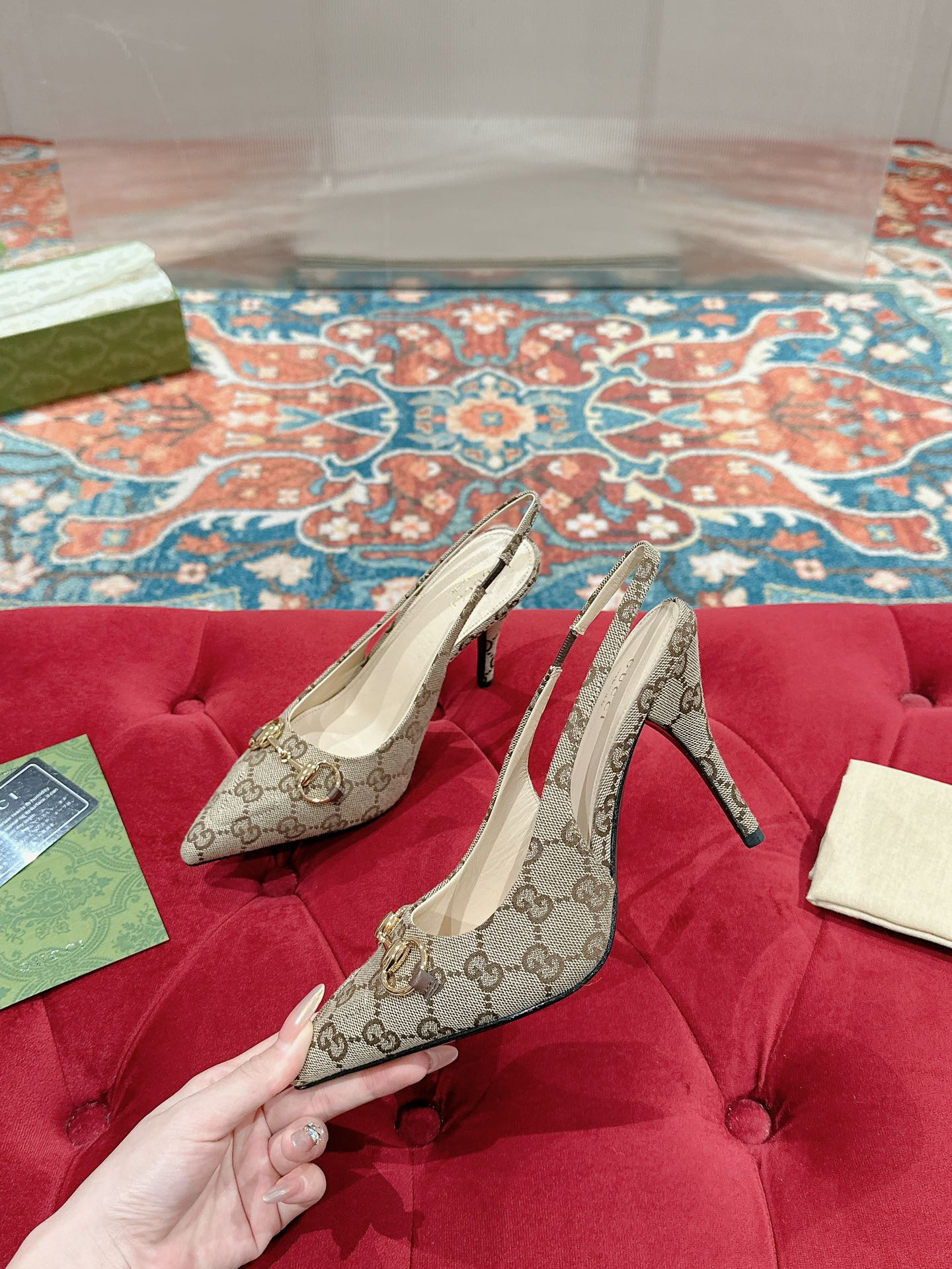 ua G*u*i horsebit slingback pump high heel