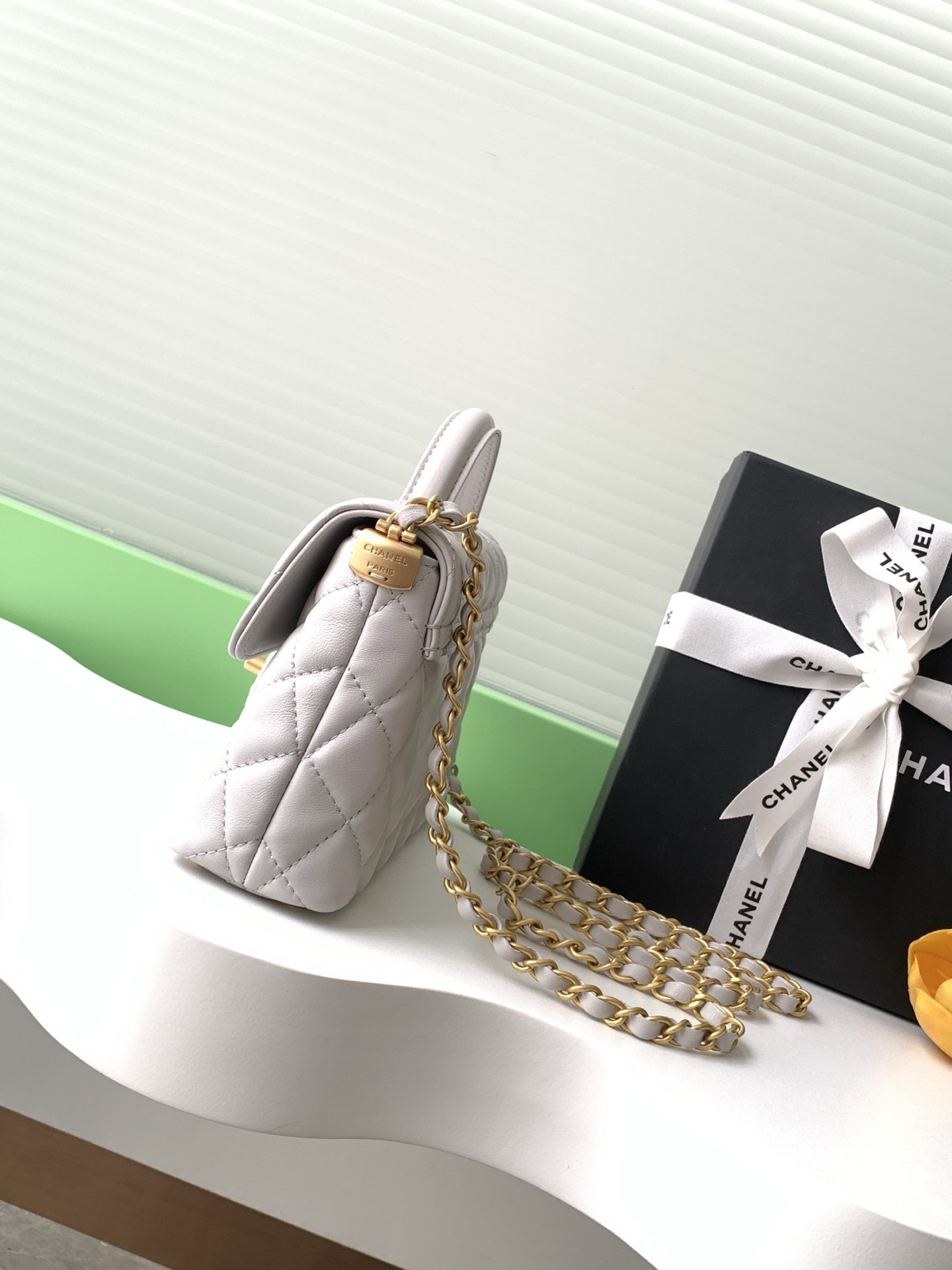 Ch*el small top handle flap bag as5355 14x20x6cm