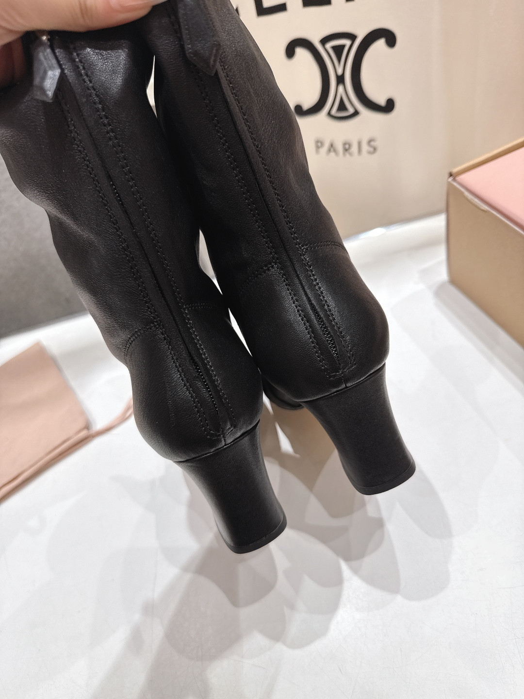 UA Miu Miu Nappa Leather Booties 7cm Heel
